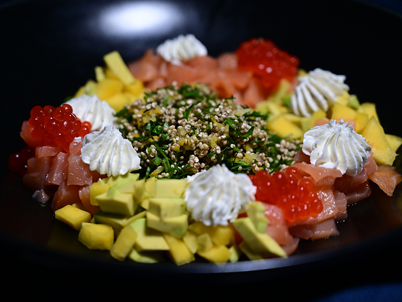 16) Quinoa salad with smoked salmon